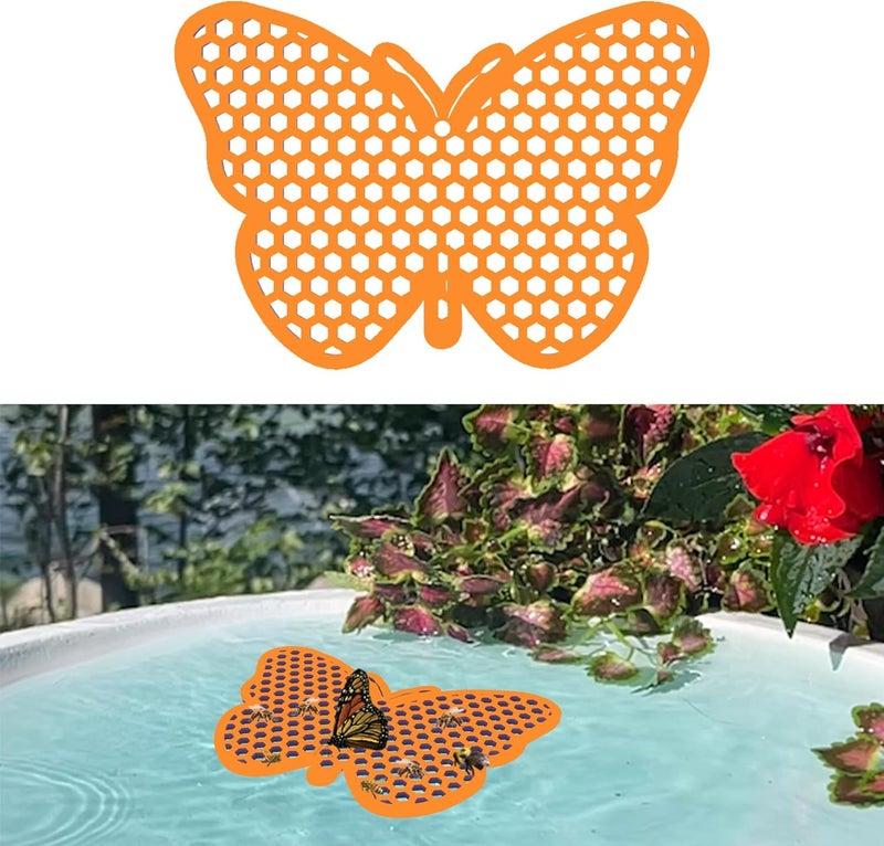 BEE PONTOON Bee Watering Station, Butterfly Watering Station, Garden Decor - Butterfly - Orange - 1 Pc - Image 1